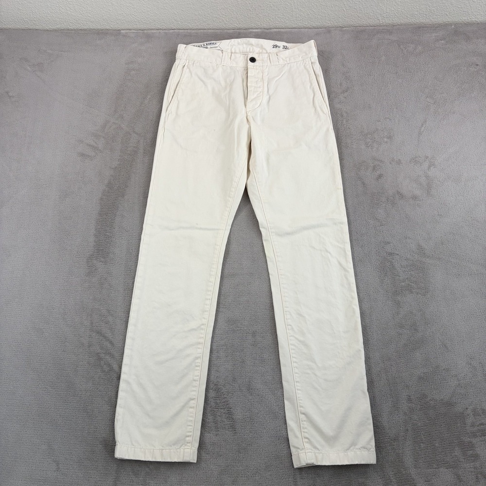 Wallace & Barnes Tessuti Di Sondrio Chino Pants Men 29x32 Ivory Slim Fit Preppy